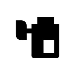 Abstract black silhouette icon of a perfume bottle with a leaf