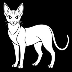 Obraz premium Savannah cat illustration with long legs on a black background 