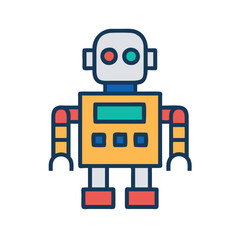 Friendly cartoon robot illustration for kids technology