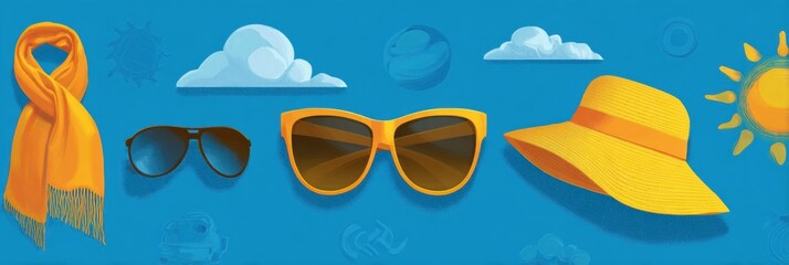 Protect Your Eyes From UV Rays With Stylish Sunglasses and Hats for Outdoor Activities During Sunny Days in Various Locations