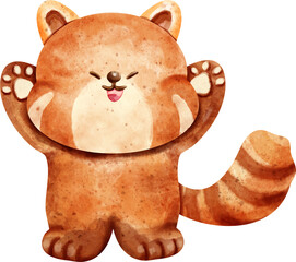 watercolor red panda © Je