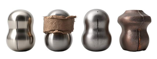 A group of three different types of metal objects