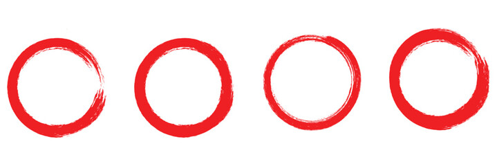 Grunge circles brush set. isolated on white background.  ink circle stroke representing simplicity and balance.