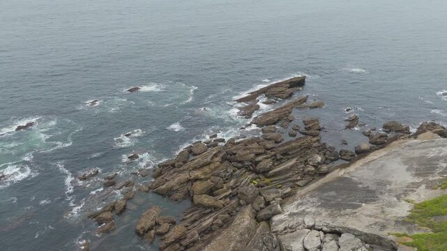 Drone Footage of Cliffs at Hondarribia (Fuenterrabia), Basque Country, Spain