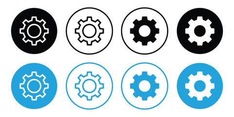 Gear icon set vector isolated on white background. wheel, cog, machine, gear, cogwheel vector symbol