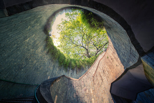 Spiral staircase at Fort Canning Park, Singapore