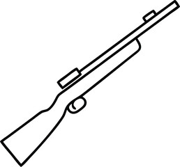 Hunting rifle icon in black style isolated on white background. Hunting symbol stock vector illustration.