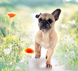 french bulldog in nature