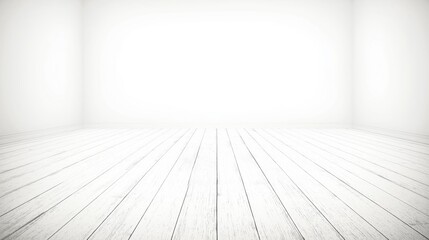 Minimalist Design: An Empty Room with White Walls and Wooden Floor - Bright, Spacious Interior Featuring Natural Light, Clean Lines, Modern Architecture, Artistic Backdrop, and Tranquil Atmosphere