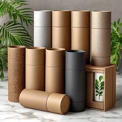 Minimal Tube Packaging With Natural Kraft Finish high resolution image