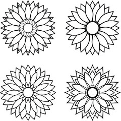 set of vector flowers