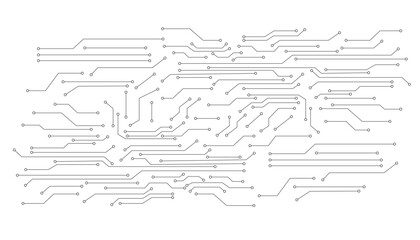 Obraz premium Digital technology circuit board background with dynamic lines. Abstract technology design. Vector illustration.