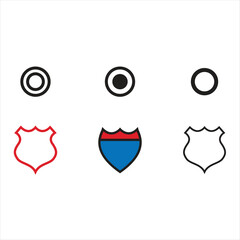 vector illustration of a black and white shield icon