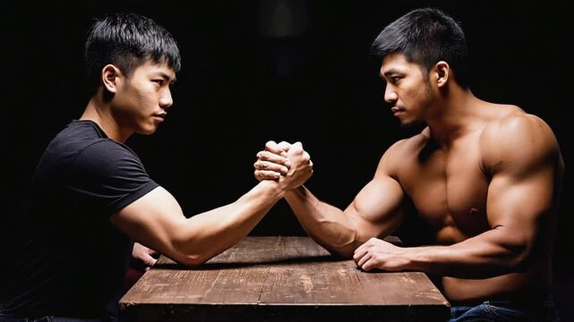 Arm wrestling competition.