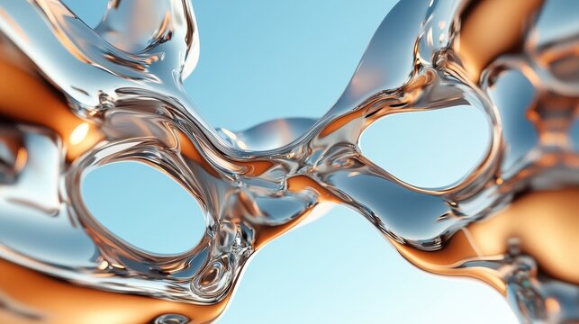 A mesmerizing abstract representation of flowing glass forms intertwined with light, creating a dynamic visual interplay that reflects modern design aesthetics and innovation.