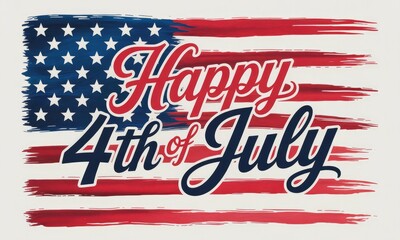 Patriotic july 4th flag design with happy 4th of july greeting