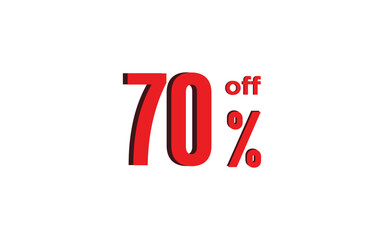 Sale up to 70% off sign. Seventy percent discount. Special offer symbol. Discount promotion. Vector design.