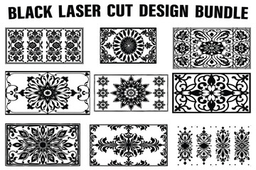 black laser cut design bundle