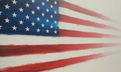 American flag wall painting red white blue stripes patriotic symbol