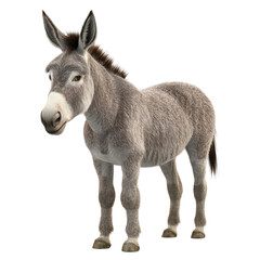 Obraz premium Cartoon donkey standing upright in a playful pose with an inviting expression in a bright and colorful design