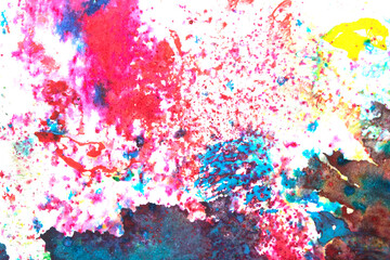 Thick Textured Abstract Acrylic Paint Lines, Swirls and Brush Strokes and Vibrant Splatters Liquid Background