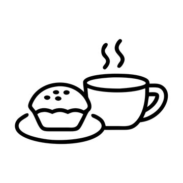 black and white muffin and coffee cup clip art preview