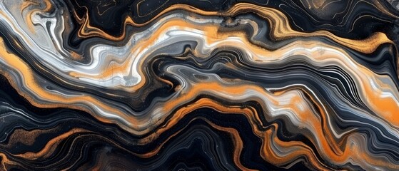 Abstract Swirls Background With Gold Accents