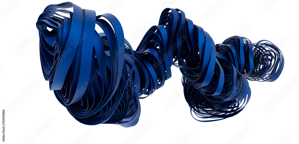 Aufkleber Modern abstract background with a dynamic swirl of blue ribbons. Ideal for technology, design, and motion concepts.