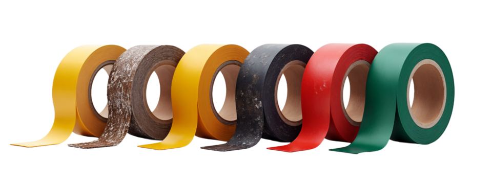 A group of different colored tape