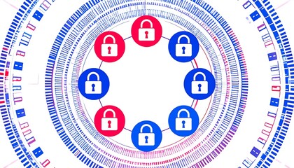 Fototapeta premium Cyber Security Network Protection.