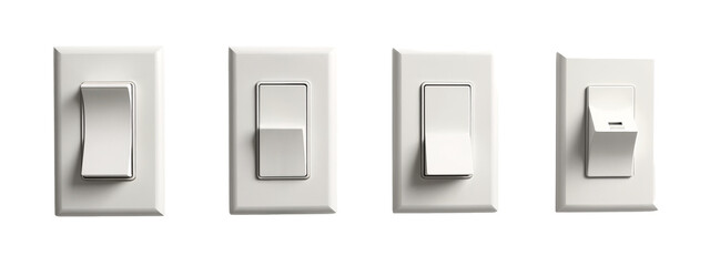 A set of four white light switches