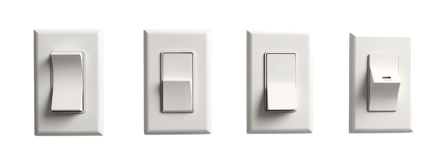 A set of four white light switches