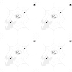 Halloween ghost and spiders pattern and texture. Seamless