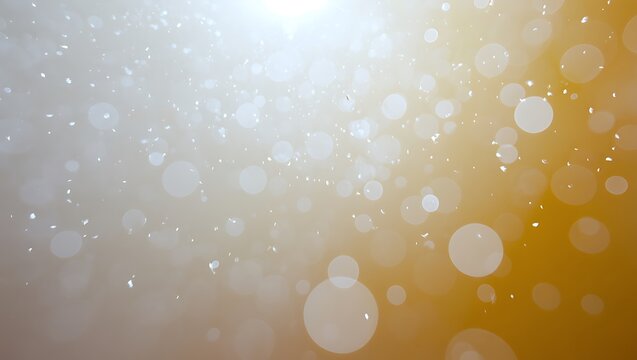 Abstract Gold and Silver Bokeh Background, Sparkling Lights, Shimmering Particles, Glowing Dust, Bright Overlay Texture
