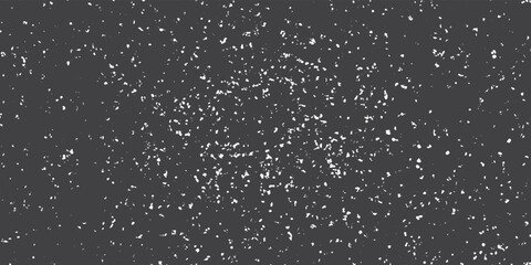 Snow, stars, fairy twinkling lights, rain drops on black background. Abstract vector noise. Small particles of debris and dust. Distressed uneven grunge texture overlay