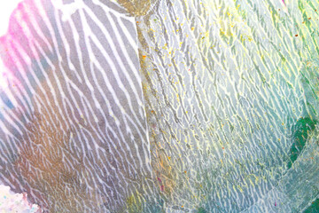 Thick Textured Abstract Acrylic Paint Lines, Swirls and Brush Strokes and Vibrant Splatters Liquid Background