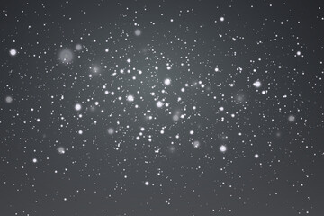 White glowing sparks and dust lights. Vector illustration