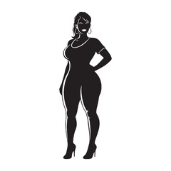 Curvy Woman Silhouette – curvy woman vector - curvy lady silhouette - curvy lady vector

