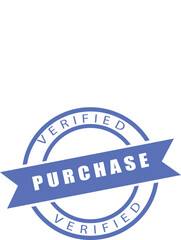 Verified Purchase Blue Circular Badge with Ribbon - Online Shopping and Customer Trust Stamp for E-commerce