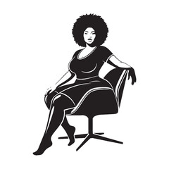 Curvy Woman Silhouette for Body Positivity Themes – curvy woman vector - curvy lady silhouette - curvy lady vector

