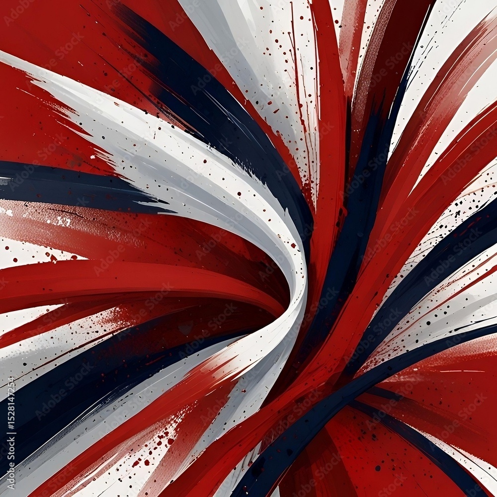 Aufkleber abstract red and white pattern with a dynamic wave design, perfect for a colorful vector illustratio