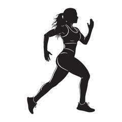 Confident Female Figure Silhouette – curvy woman vector - curvy lady silhouette - curvy lady vector


