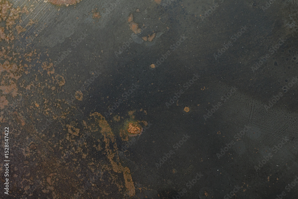 Poster High-resolution photo of dark metal surface with rust and scratches. Ideal for backgrounds and textures.