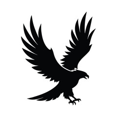 flying eagle vector art silhouette