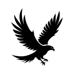 flying eagle vector art silhouette
