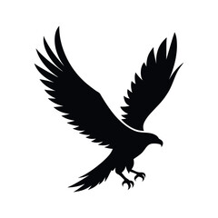 flying eagle vector art silhouette