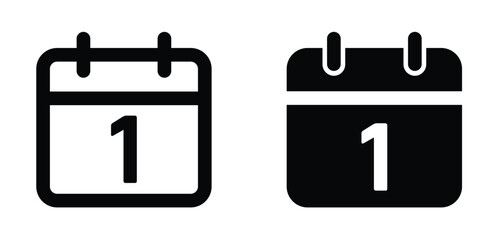 Calendar Day 1 icon stock illustration