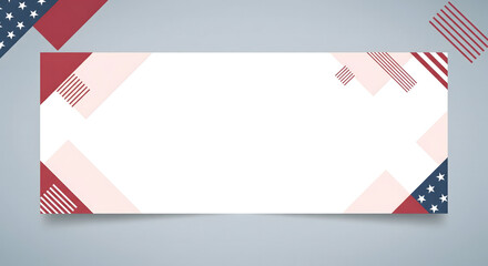 Fourth of July Abstract Minimalist Background with Red, Blue, and Star Elements: Independence Day Concept.