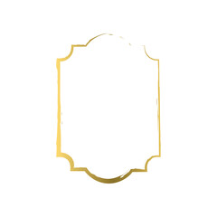 Vintage Golden Frame with Rounded Corners and Clear Center