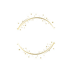 Golden Circular Frame with Stars and Hearts